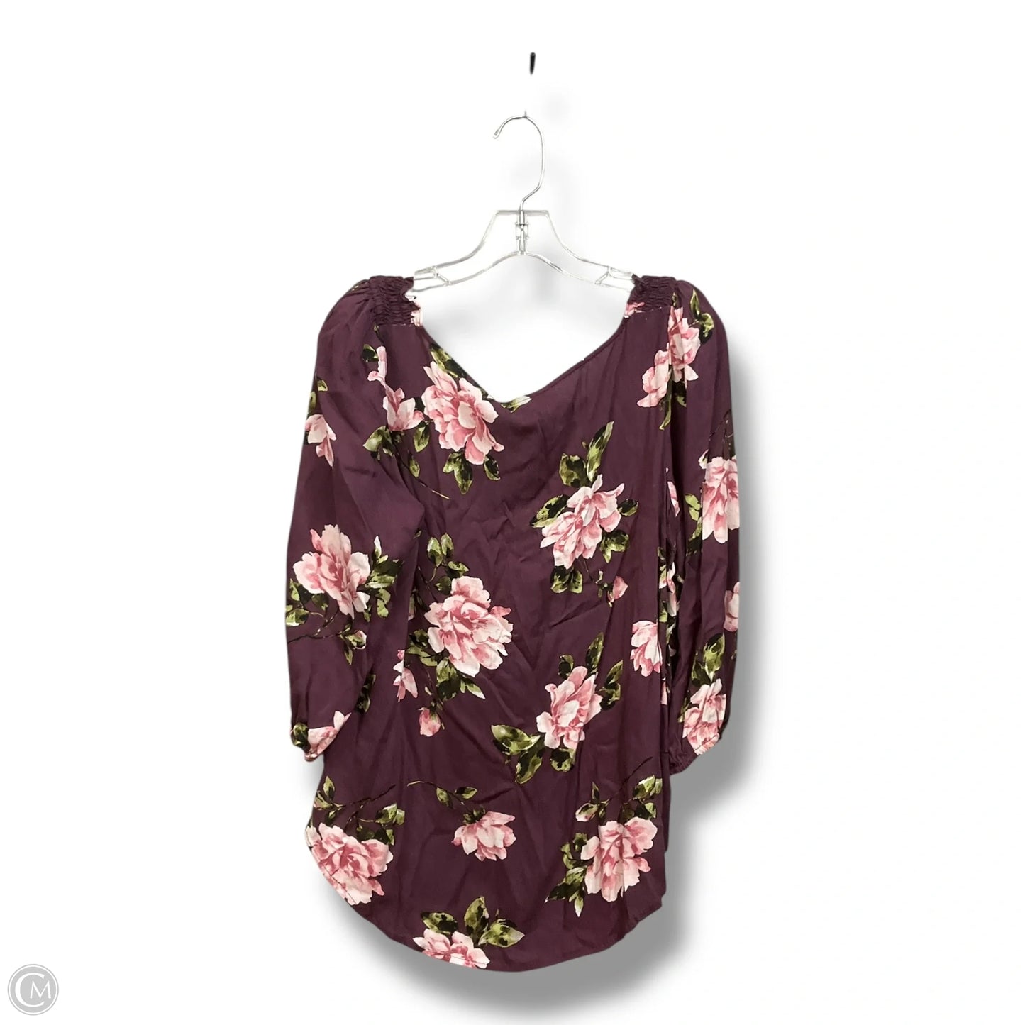 Top 3/4 Sleeve By Torrid In Floral Print, Size: M