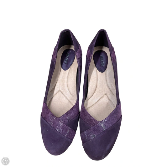 Shoes Heels Wedge By Earth In Purple, Size: 8.5