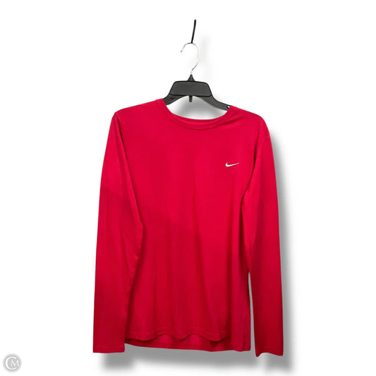 Athletic Top Long Sleeve Crewneck By Nike Apparel In Pink, Size: L
