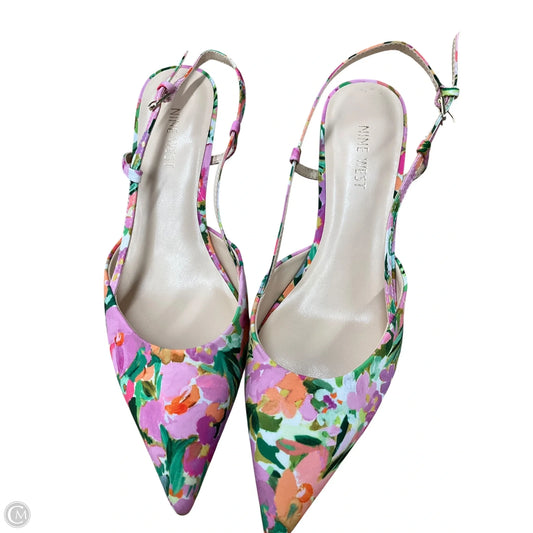 Shoes Heels Kitten By Nine West In Floral Print, Size: 9