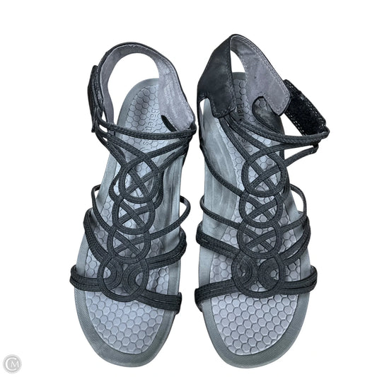 Sandals Flats By Bare Traps In Black & Grey, Size: 9