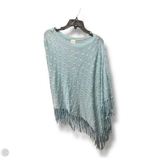 Poncho By Chicos In Aqua, Size: Osfm
