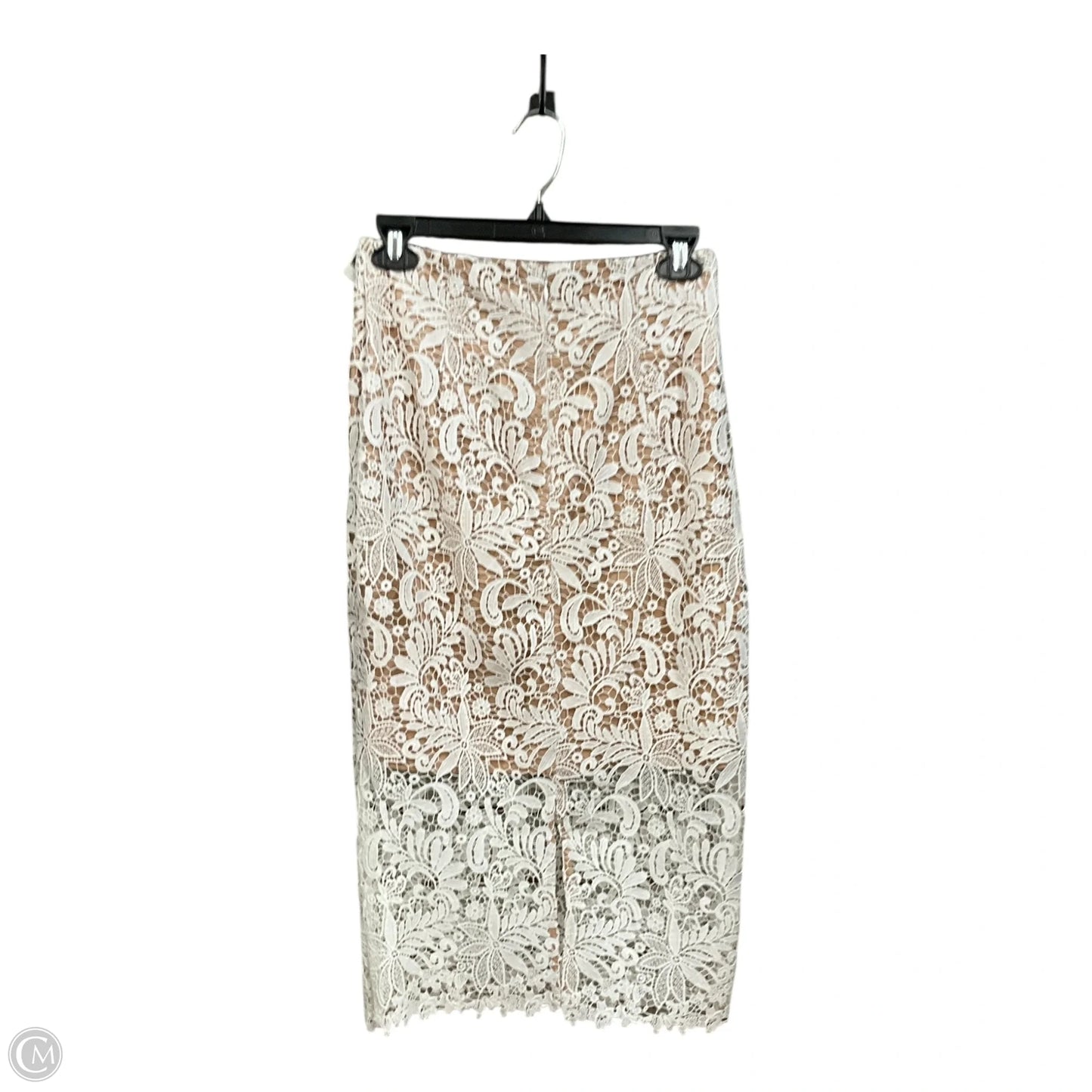 Skirt Midi By White House Black Market In Tan & White, Size: Xs