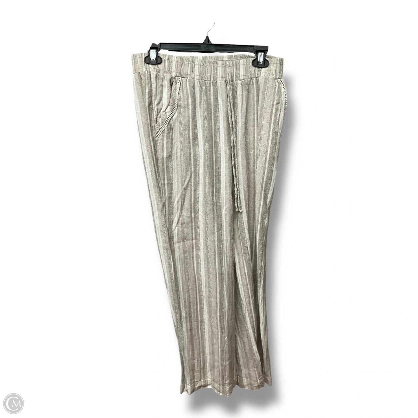 Pants Linen By Briggs In Striped Pattern, Size: M