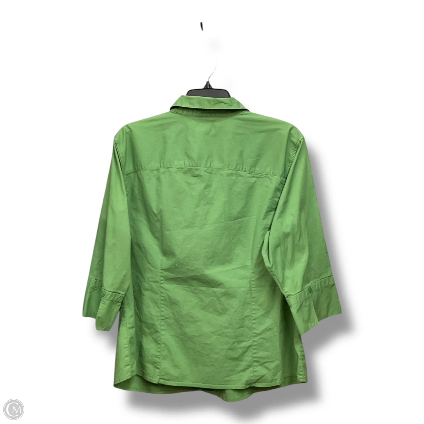 Blouse 3/4 Sleeve By Mountain Lake In Green, Size: 1x