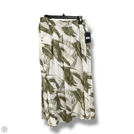 Skirt Midi By Dkny In Green & White, Size: L