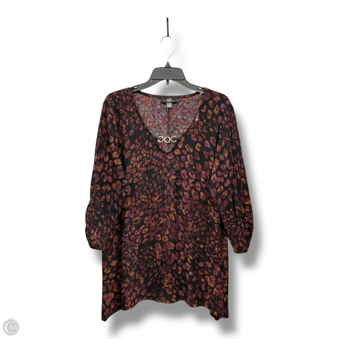Top 3/4 Sleeve By Clothes Mentor In Animal Print, Size: 2x