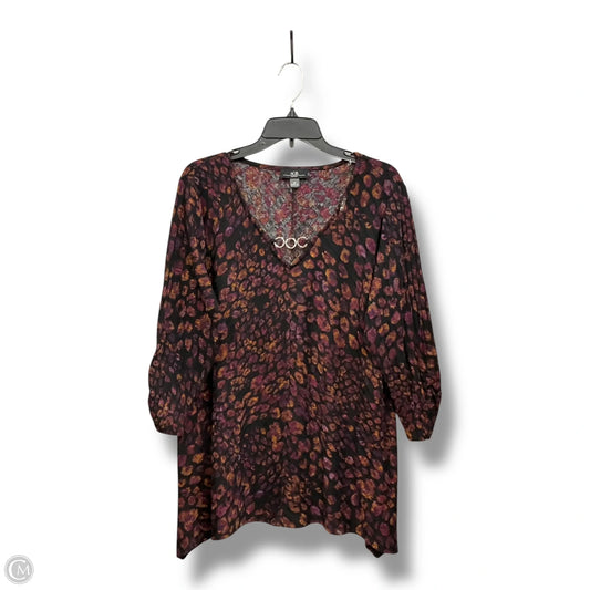 Top 3/4 Sleeve By Clothes Mentor In Animal Print, Size: 2x