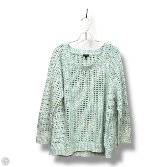 Sweater By Talbots In Blue & White, Size: 3x