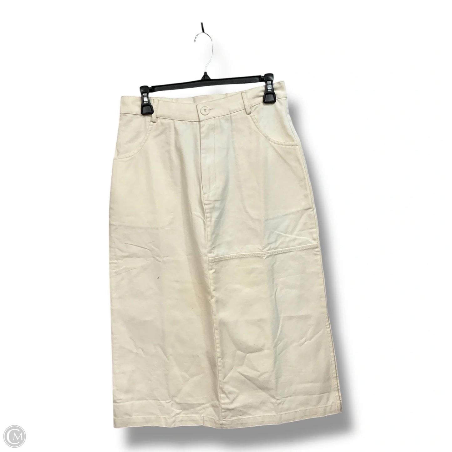 Skirt Midi By Clothes Mentor In Cream, Size: M