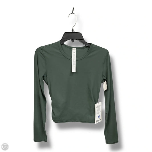 Athletic Top Long Sleeve Crewneck By Lululemon In Green, Size: M