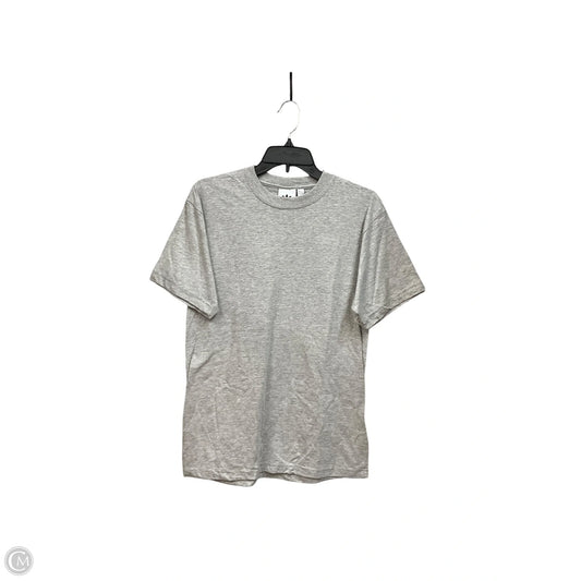 Athletic Top Short Sleeve By Adidas In Grey, Size: S