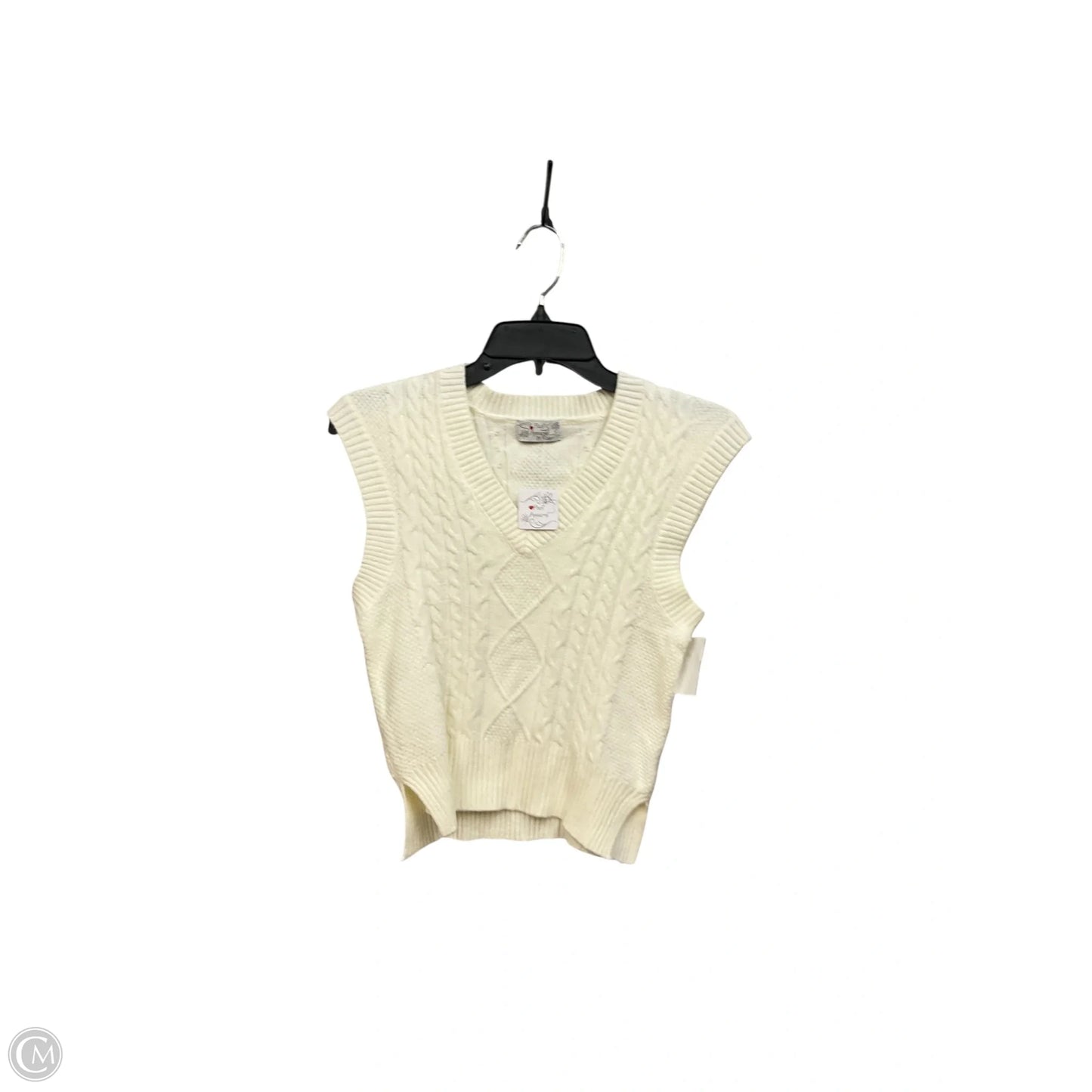 Vest Sweater By Clothes Mentor In Cream, Size: M