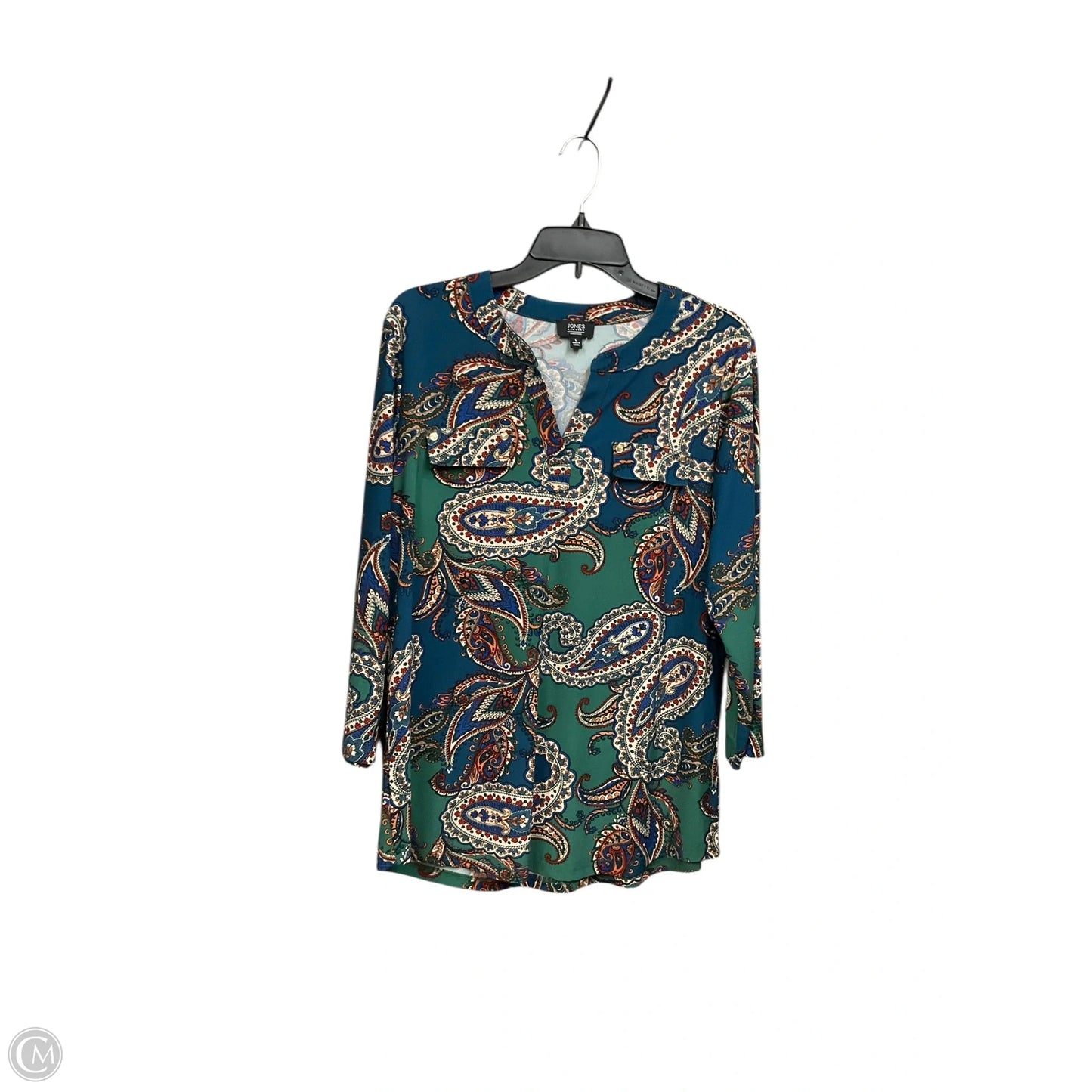 Top 3/4 Sleeve By Jones New York In Paisley Print, Size: L