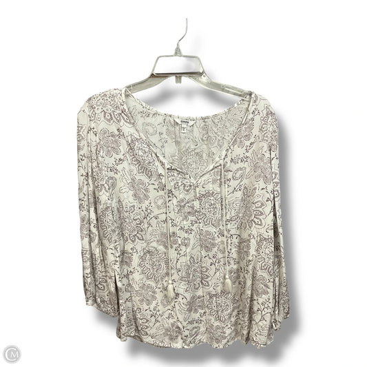 Top 3/4 Sleeve By Sonoma In Purple & White, Size: Xl