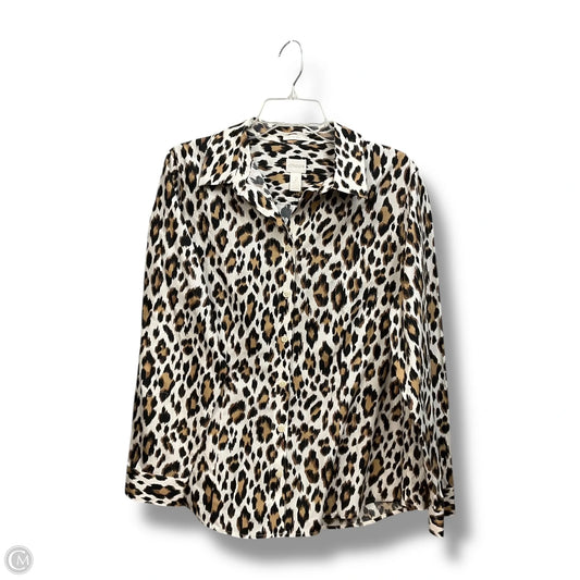 Blouse Long Sleeve By Chicos In Animal Print, Size: L
