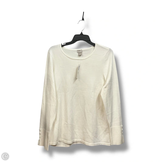 Top Long Sleeve By Chicos In Cream, Size: L
