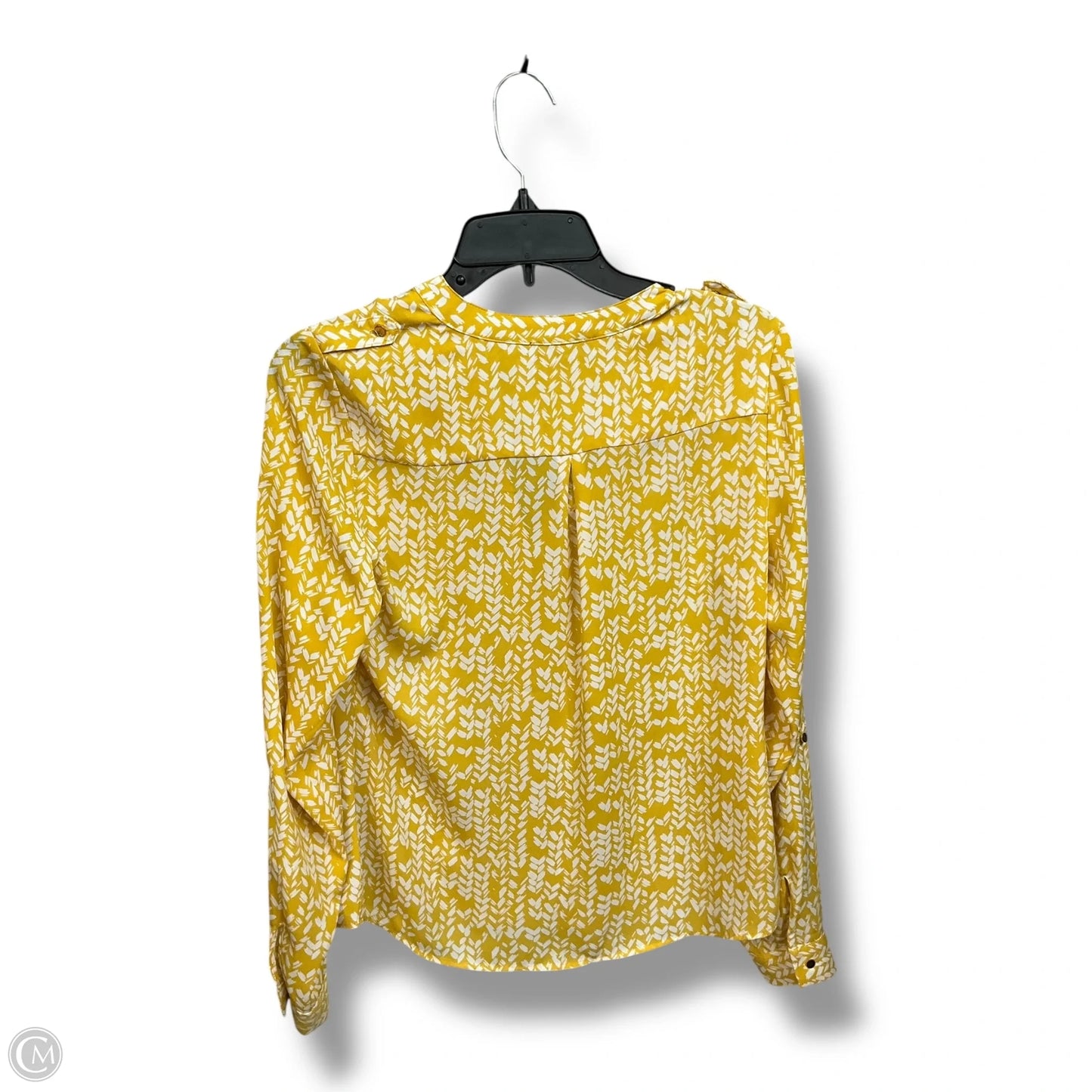 Blouse Long Sleeve By Limited In White & Yellow, Size: S