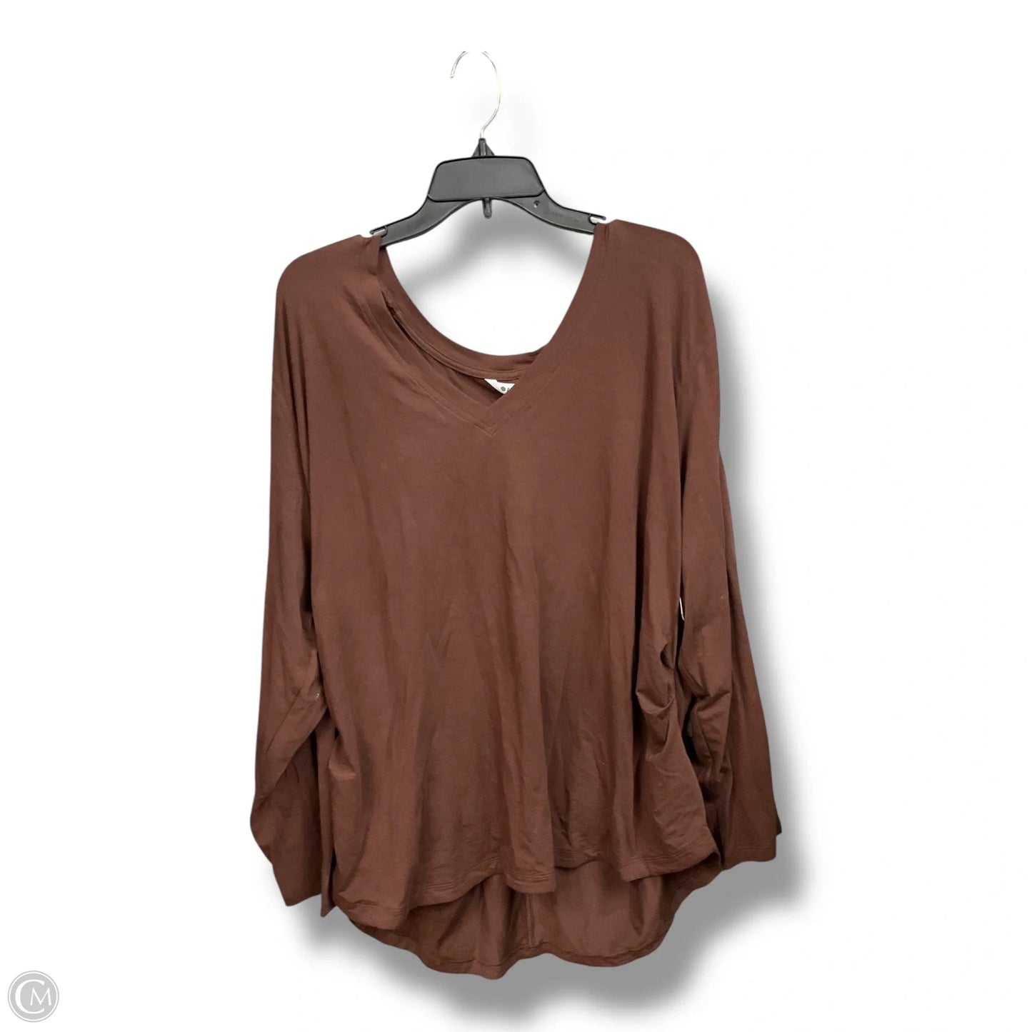 Athletic Top Long Sleeve Crewneck By Athleta In Brown, Size: 3x