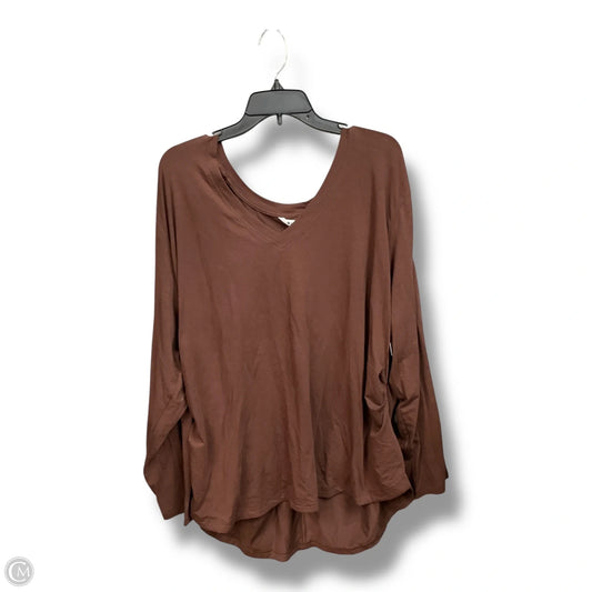 Athletic Top Long Sleeve Crewneck By Athleta In Brown, Size: 3x