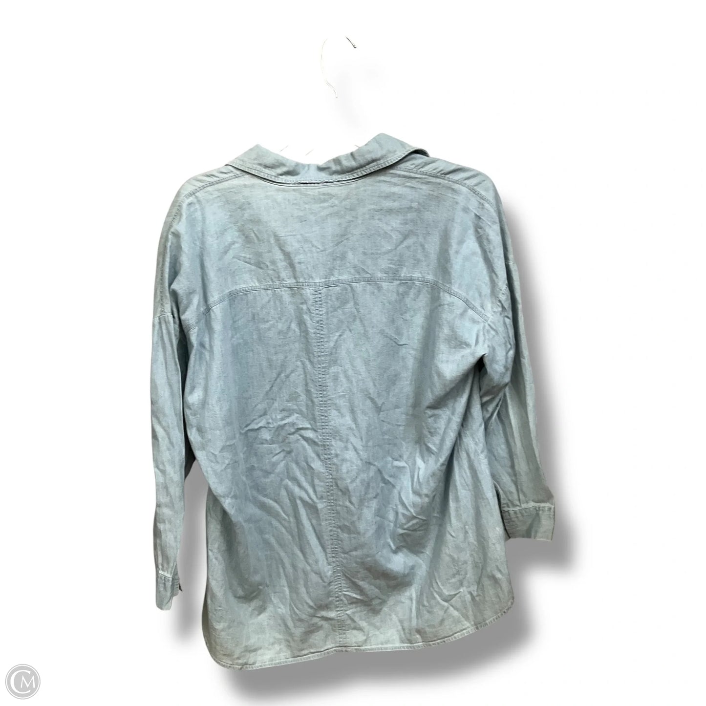 Blouse Long Sleeve By Clothes Mentor In Blue Denim, Size: M