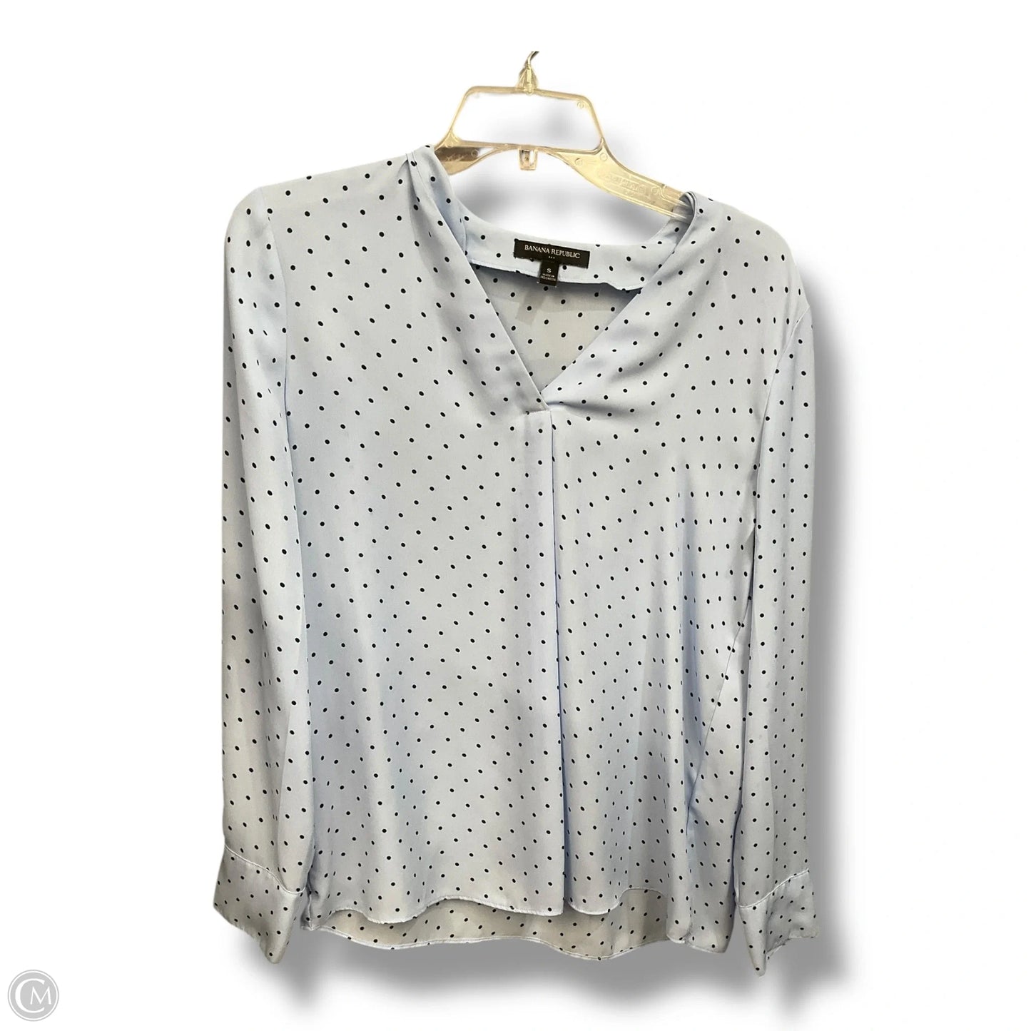 Top Long Sleeve By Banana Republic In Polkadot Pattern, Size: S