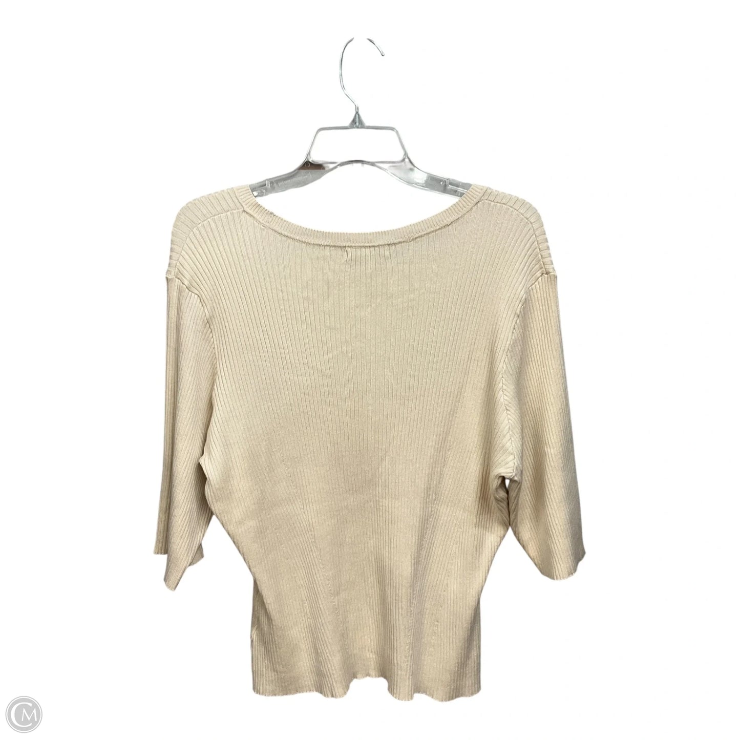 Top Short Sleeve By Ophelia Roe In Beige, Size: L