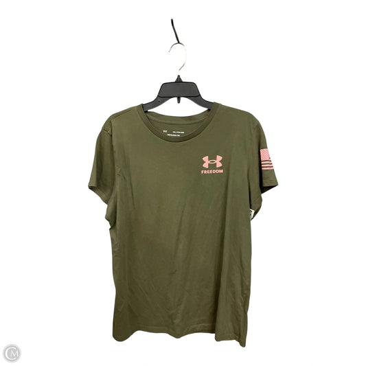Athletic Top Short Sleeve By Under Armour In Green, Size: Xxl