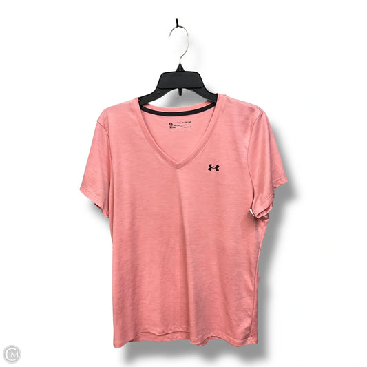 Athletic Top Short Sleeve By Under Armour In Pink, Size: Xl