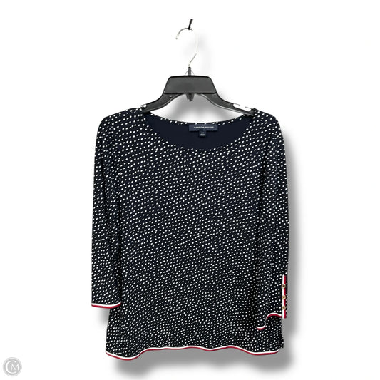 Top Long Sleeve By Tommy Hilfiger In Polkadot Pattern, Size: L