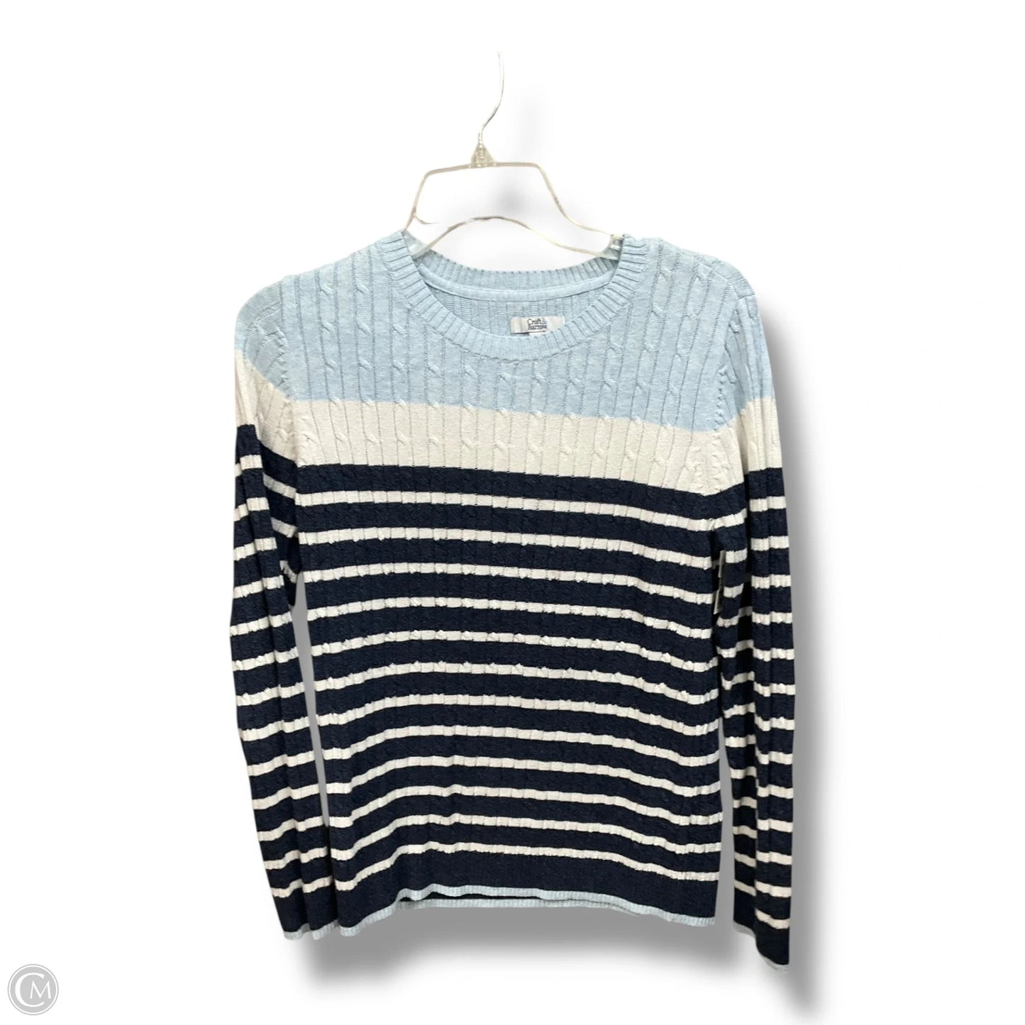 Sweater By Croft And Barrow In Striped Pattern, Size: M