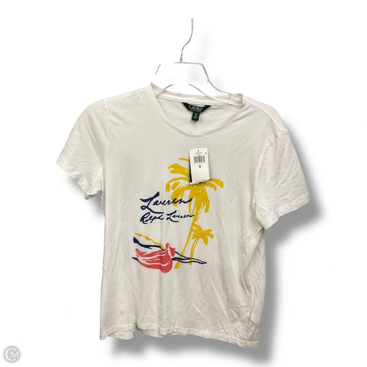 Top Short Sleeve Basic By Lauren By Ralph Lauren In White, Size: M