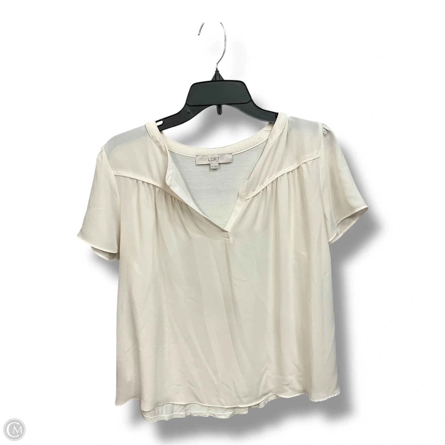 Top Short Sleeve By Loft In White, Size: M