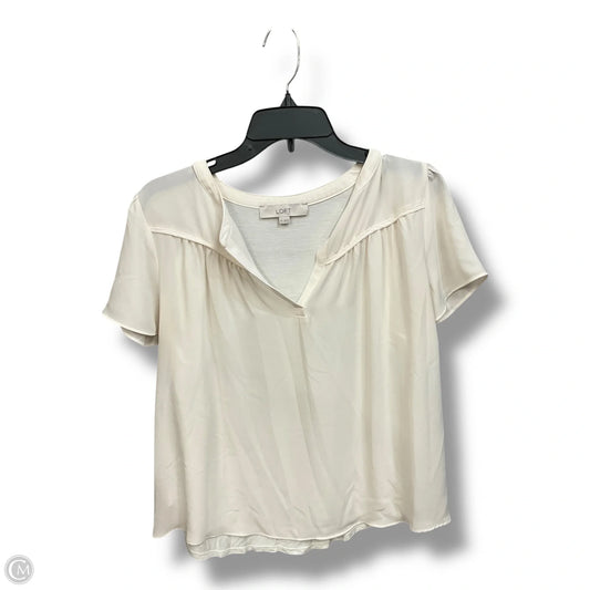 Top Short Sleeve By Loft In White, Size: M