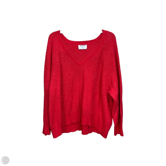 Sweater By Old Navy In Red, Size: 2x
