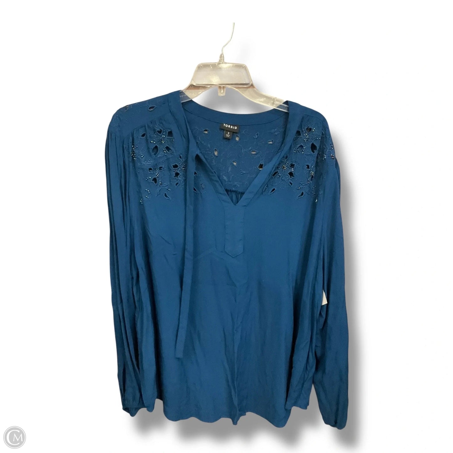 Top Long Sleeve By Torrid In Blue, Size: 3x