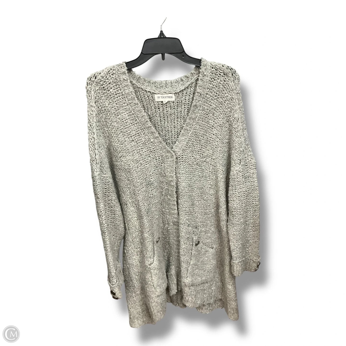 Sweater Cardigan By By Together In Grey, Size: M
