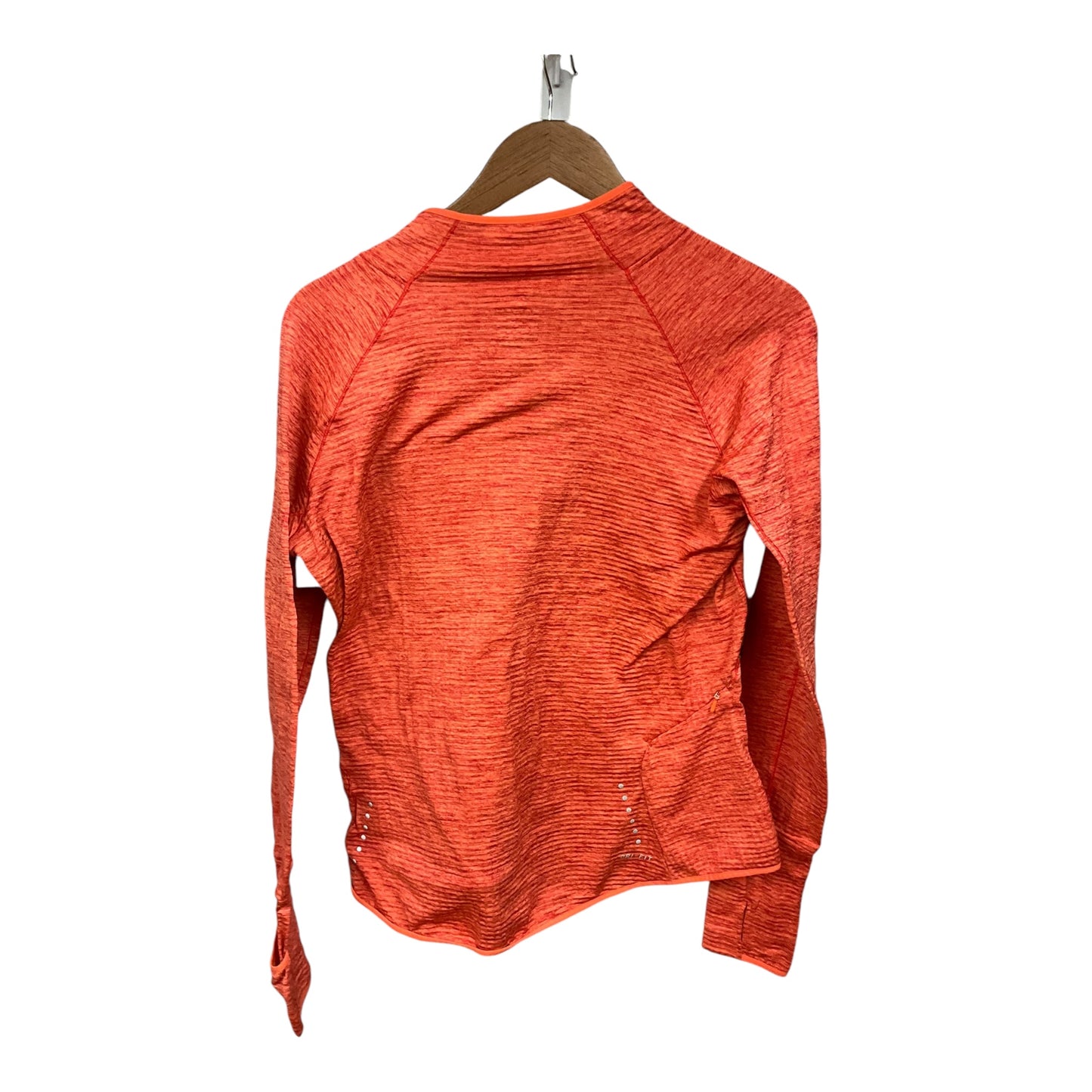 Athletic Top Long Sleeve Collar By Nike Apparel In Orange, Size: L