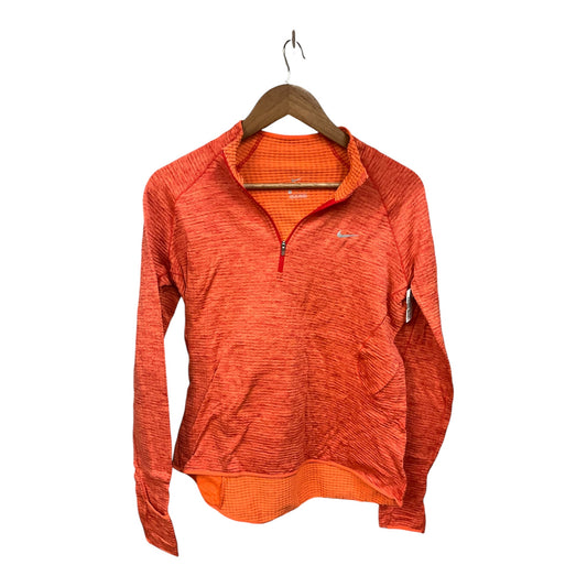 Athletic Top Long Sleeve Collar By Nike Apparel In Orange, Size: L