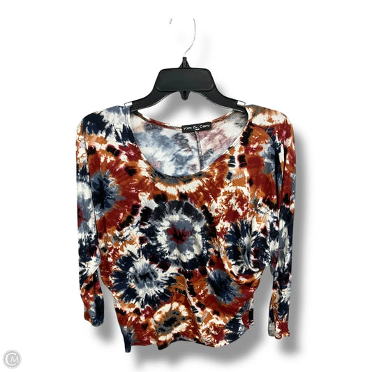 Top 3/4 Sleeve By Kim & Cami In Tie Dye Print, Size: S