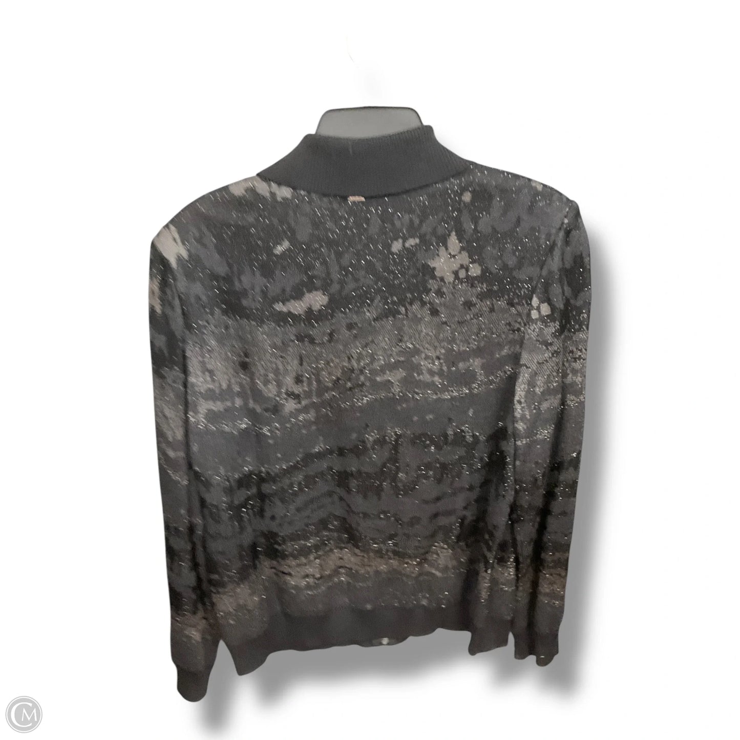 Jacket Luxury Designer By St John Collection In Black & Grey, Size: L