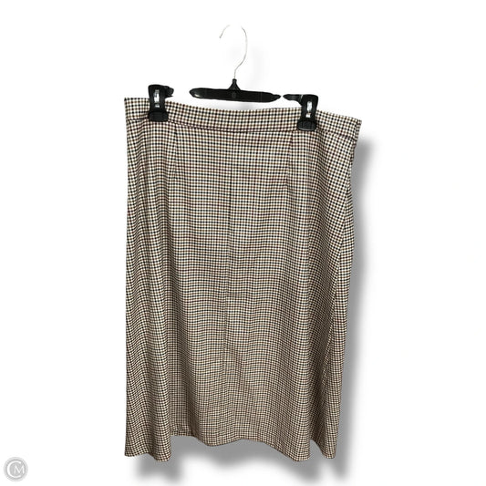 Skirt Midi By Halogen In Plaid Pattern, Size: L