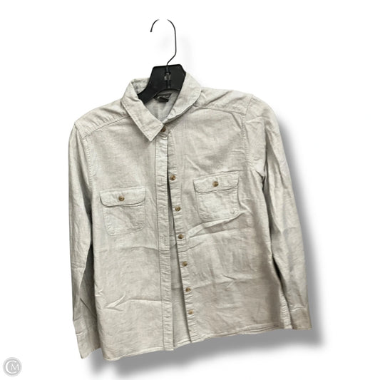 Blouse Long Sleeve By Eddie Bauer In Grey, Size: S
