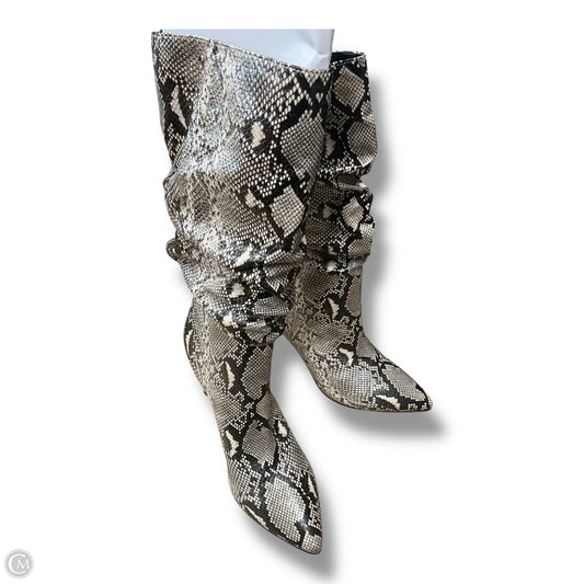 Boots Mid-calf Heels By Marc Fisher In Snakeskin Print, Size: 7.5