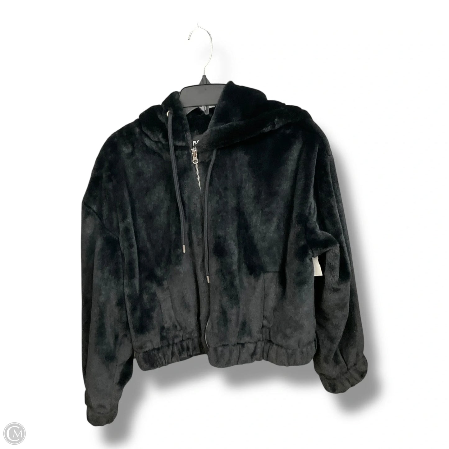 Jacket Faux Fur & Sherpa By Clothes Mentor In Black, Size: L