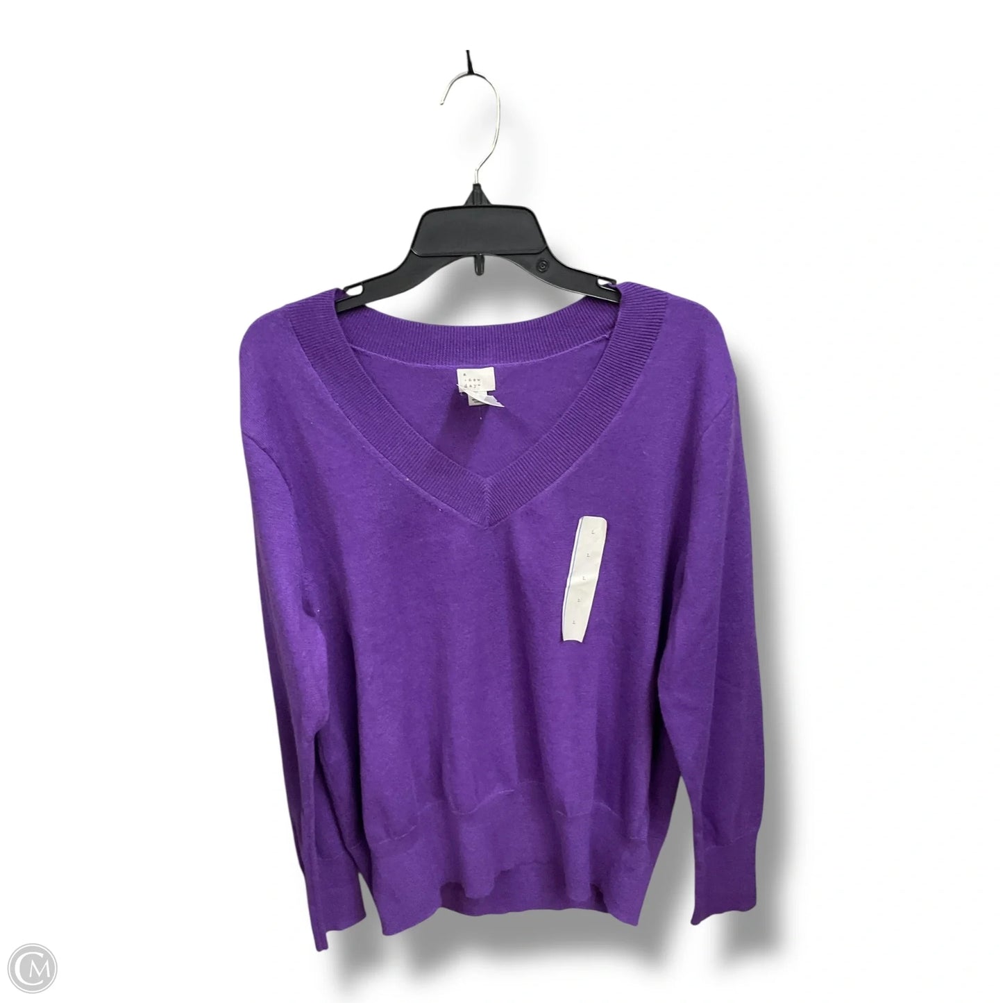 Top Long Sleeve By A New Day In Purple, Size: L