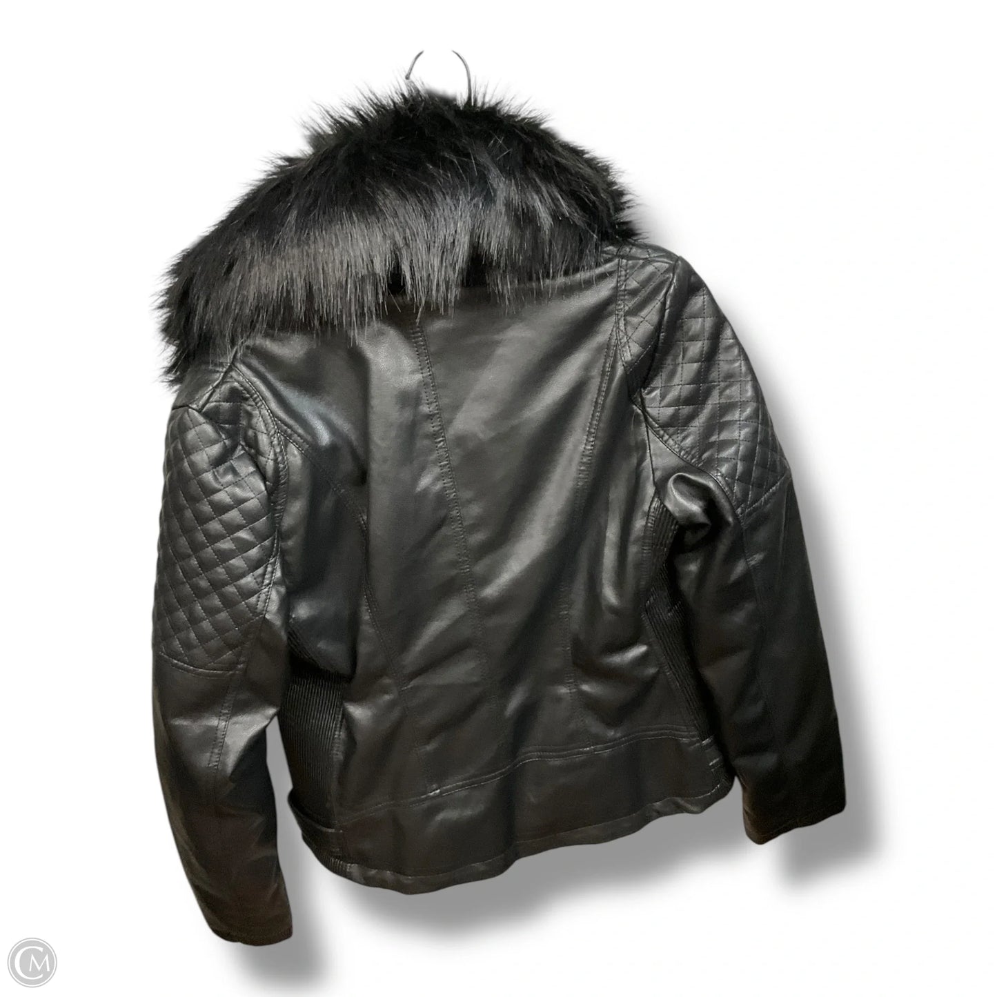 Jacket Moto Leather By Clothes Mentor In Black, Size: M