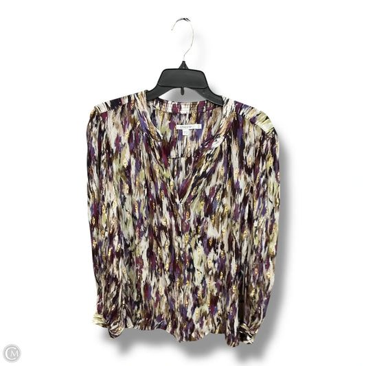 Blouse Long Sleeve By Chicos In Multi-colored, Size: L