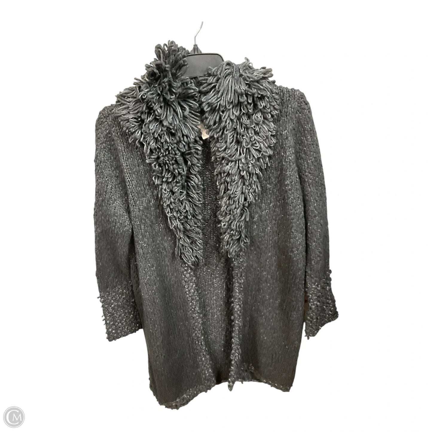 Sweater Cardigan By Chicos In Grey, Size: L