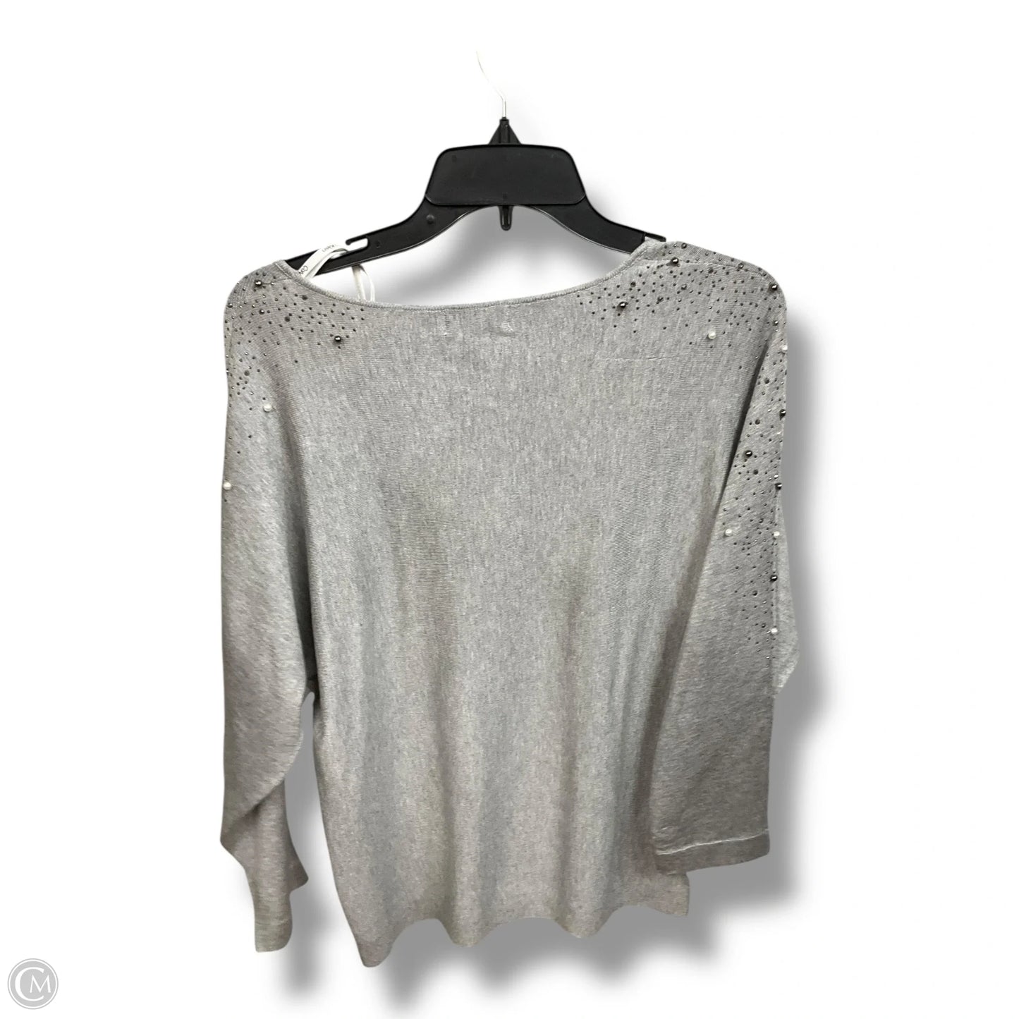 Top Long Sleeve By Calvin Klein In Grey, Size: S